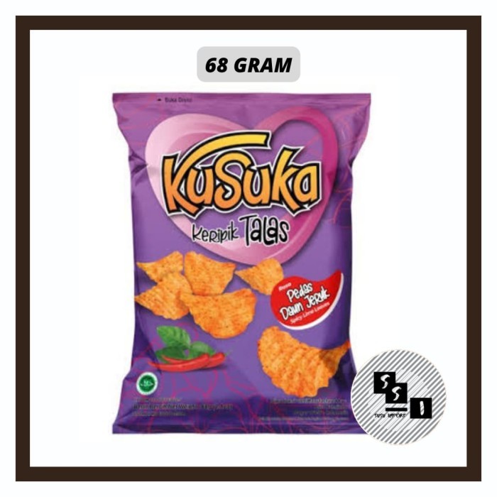 

Kusuka Keripik Talas Pedas rasa Daun Jeruk / Yam Chips Spicy Lime 68gr