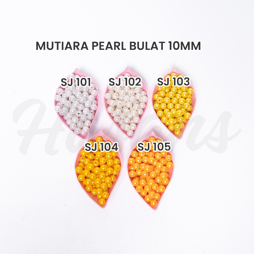 Manik Ringan / Manik Mutiara Bulat 10mm / Mote Ringan / Mutiara Ringan Sintetis / Mutiara Pearl