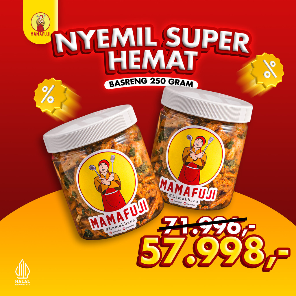 

Mamafuji - PAKET MURAH isi 2 Pcs Basreng Pedas Daun Jeruk 250gr