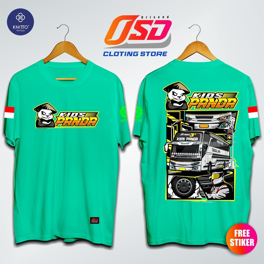 KAOS KOMUNITAS BUS JET BUS 3 KIDS PANDA