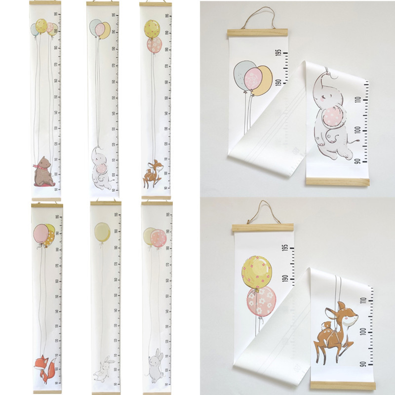

Nordic Cartoon Printed Baby Children Height Ruler Canvas Wall Hanging Growth Chart Decor Kids Growth Measuring Ruler Room Decor