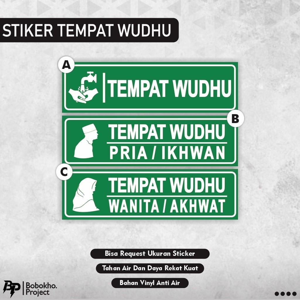 

Sticker Tempat Wudhu Pria / Sticker Tempat Wudhu Wanita / Sticker Tempat Wudhu / Sticker Tempat Wudhu Perempuan / Sticker Tempat Wudhu Laki Laki - CingWangPrint