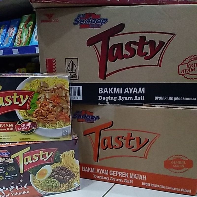 

PROMO 1 DUS MIE TASTY SEDAAP TASTY (12 bks x 115gr) pusat grosir