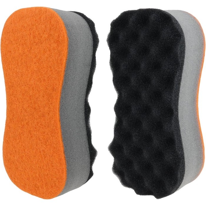 Lap Spons Sponge Busa Poles Detailing Cleaning Premium 3 Layer Lapisan Multifungsi Cuci Dapur Kamar Mandi Ban Mobil Sepeda Motor Orange Biru Abu Gerigi Gelombang Besar Jumbo Ultra Absorbent 22 x 11 x 6 CM