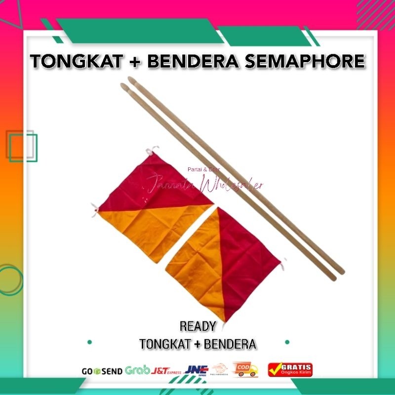 Bendera Semaphore 1 Pasang 2 Biji | Bendera Semaphore Super Premium | Sepasang Bendera Semaphore