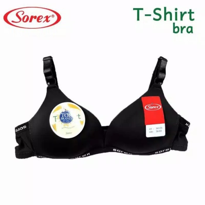 ✨TERLARIS✨ -Bra Tanpa Kawat Sorex Bh 34135 T-Shirt bra - Abu tua, 38/85
