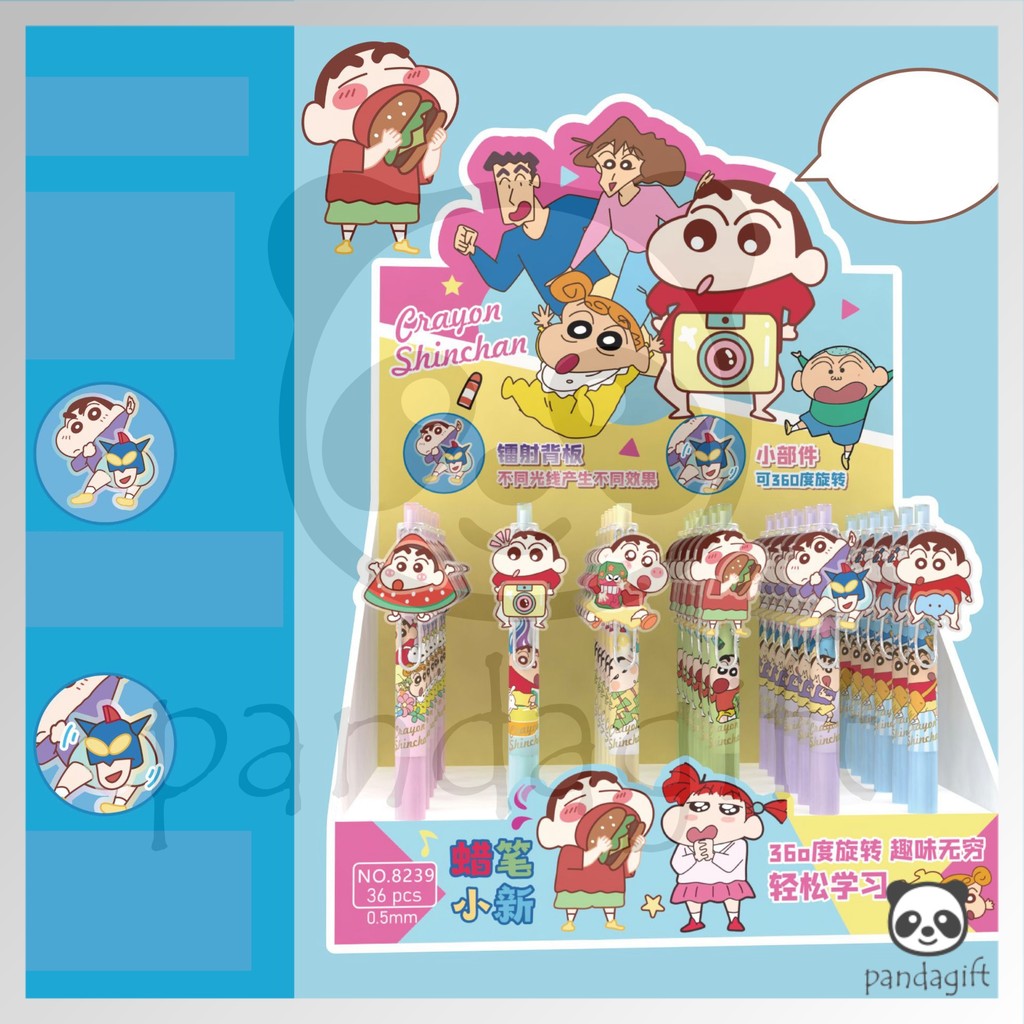 

(1pcs) Pulpen Cetek Premium Pena Motif Crayon ShinChan Mainan Puter Akrilik - GG0465
