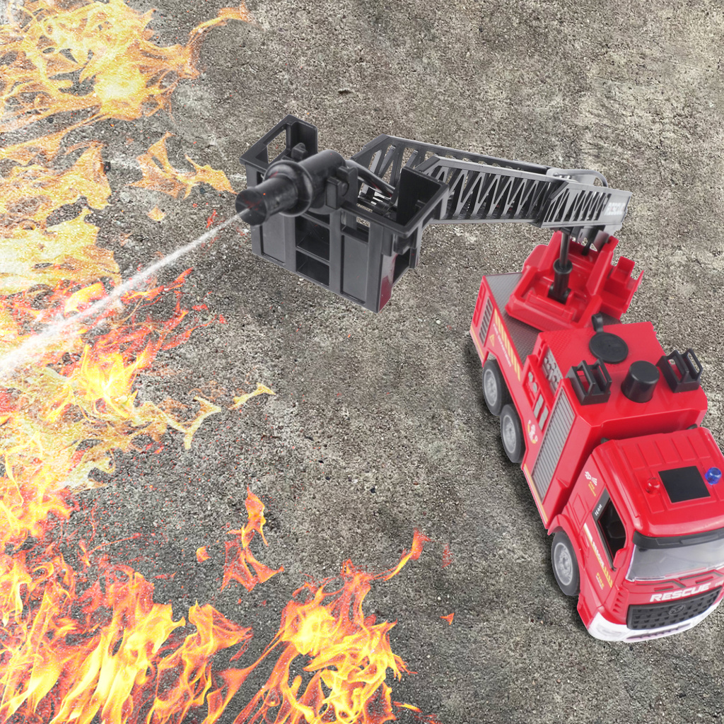 MAINAN RC TRUCK PEMADAM KEBAKARAN PMK FIRE RESCUE SEMPROT AIR SIRENE LAMPU HENGJIAN