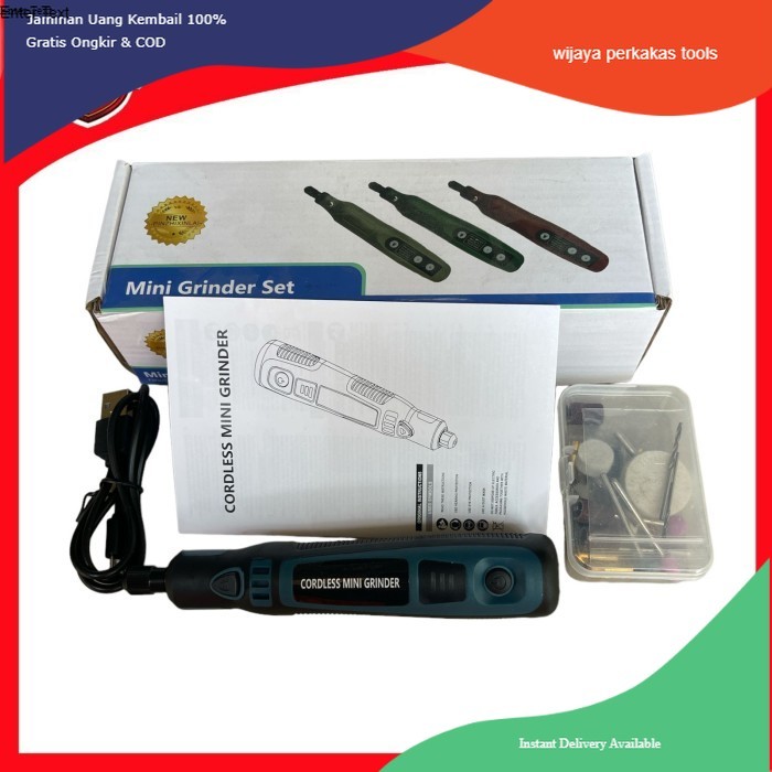 Grinder mini listrik cordless bor mini set 3 kecepatan grinding mesin