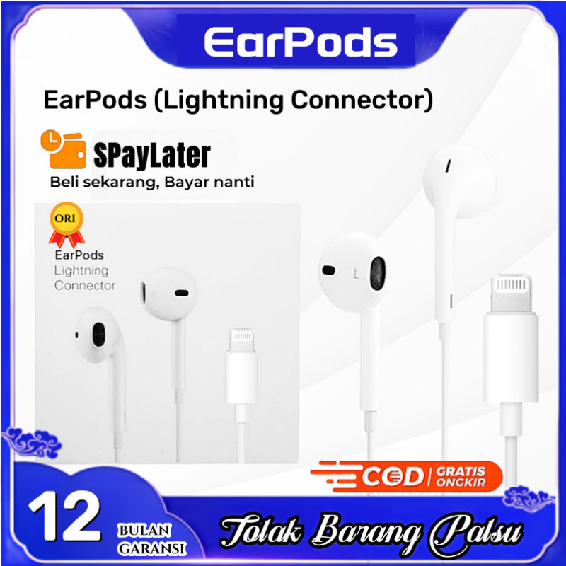 EarPods Lightning Connector Earphone  Original 100% Garansi - Headset Headphone Earphones 12 Mini / 