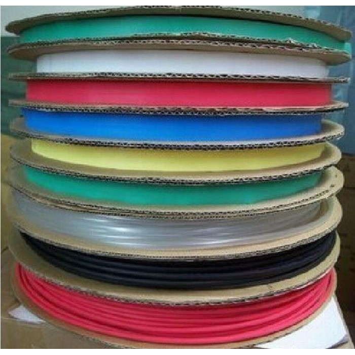 

LP99 1Rol 100meter Kabel Solasi bakar Heat shrink tube 8mm 9mm merah hitam - 8mm, Merah