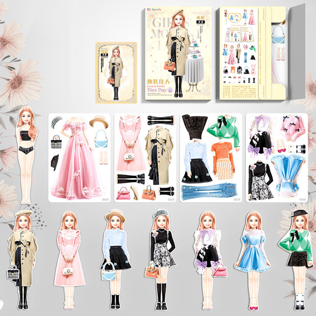 Baby Magnetic Princess Dress Up Paper Doll Magnet Dress Up Games Pretend and Travel Playset Toy Magn