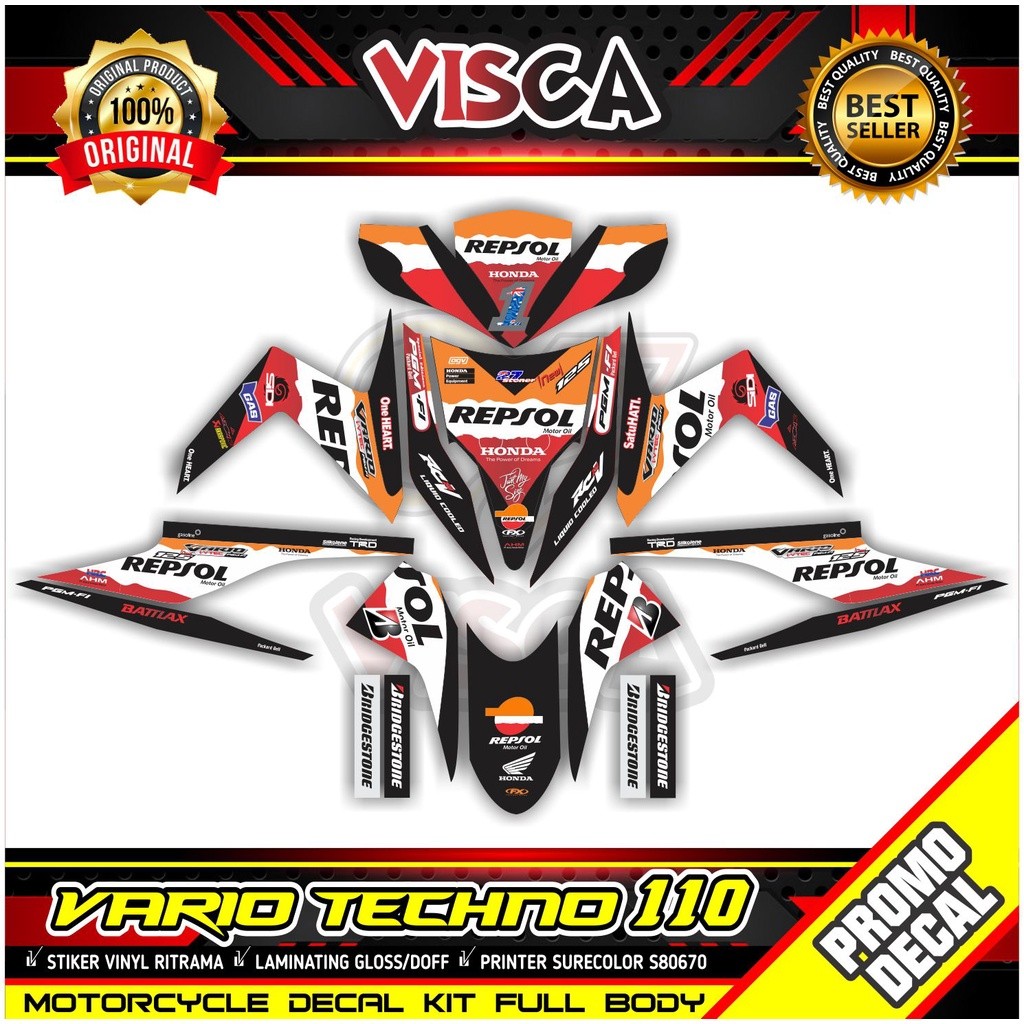 Decal Vario 110 Techno Full Body Stiker Vario 110 Techno Full Body Striping Vario 110 Techno Variasi