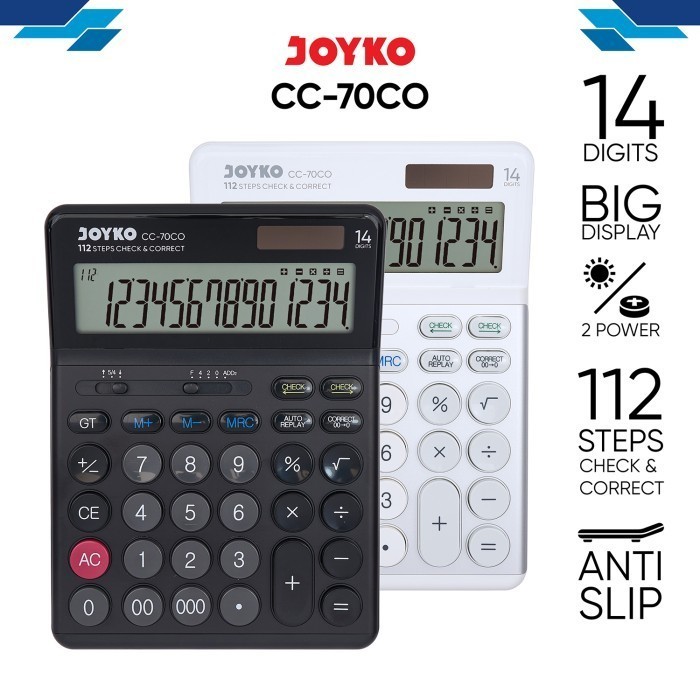 

Calculator Joyko CC-70CO 14 Digits Check & Correct Kalkulator