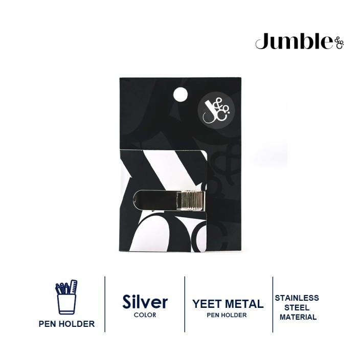 

Jumble & Co Silver Pen Holder Clip For Notebook And Clipboard