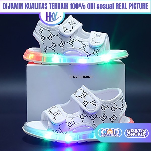 Sandal Sendal sepatu gunung lampu LED Anak Laki Laki Perempuan Jordan GD Import Premium SD SMP