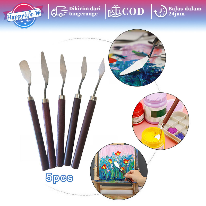 

Palette Knife 5pcs Pisau Palet 1 Set Pisau Palet Lukis Painting Knife