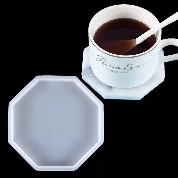 Cetakan Silikon Resin Coaster Tray Set 3D Mold