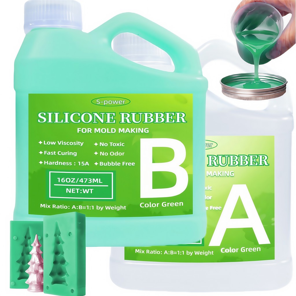 

Liquid Silicone Rubber 20A Mold Making Silicone 17.6OZ-Fast Curing,Non-Toxic, Heat Resistant for Casting Resin, Soap, Wax,Crafts