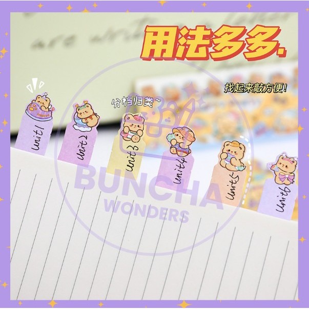 

BW PEMBATAS BUKU STICKY NOTE CARTOON ANIMAL BEAR YELLOW/KERTAS MEMO 120 CUTE BEAR KAWAI S-SN020