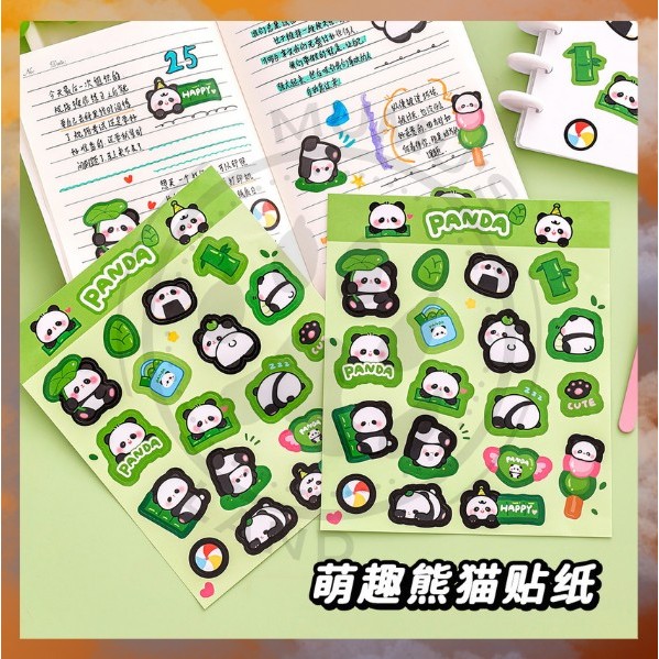 

MUMUSLAND Set Tempelan CAT Deco Sticker Planner DIY Scrapbook Stiker Lucu Panda Dekor Kotak A-SK018