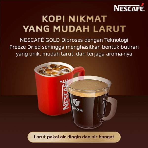 

JAMIN MURAH !!!Nescafe Gold Kopi Instan Kopi Hitam Jar 50 gr(BISA LANGSUNG ORDER)