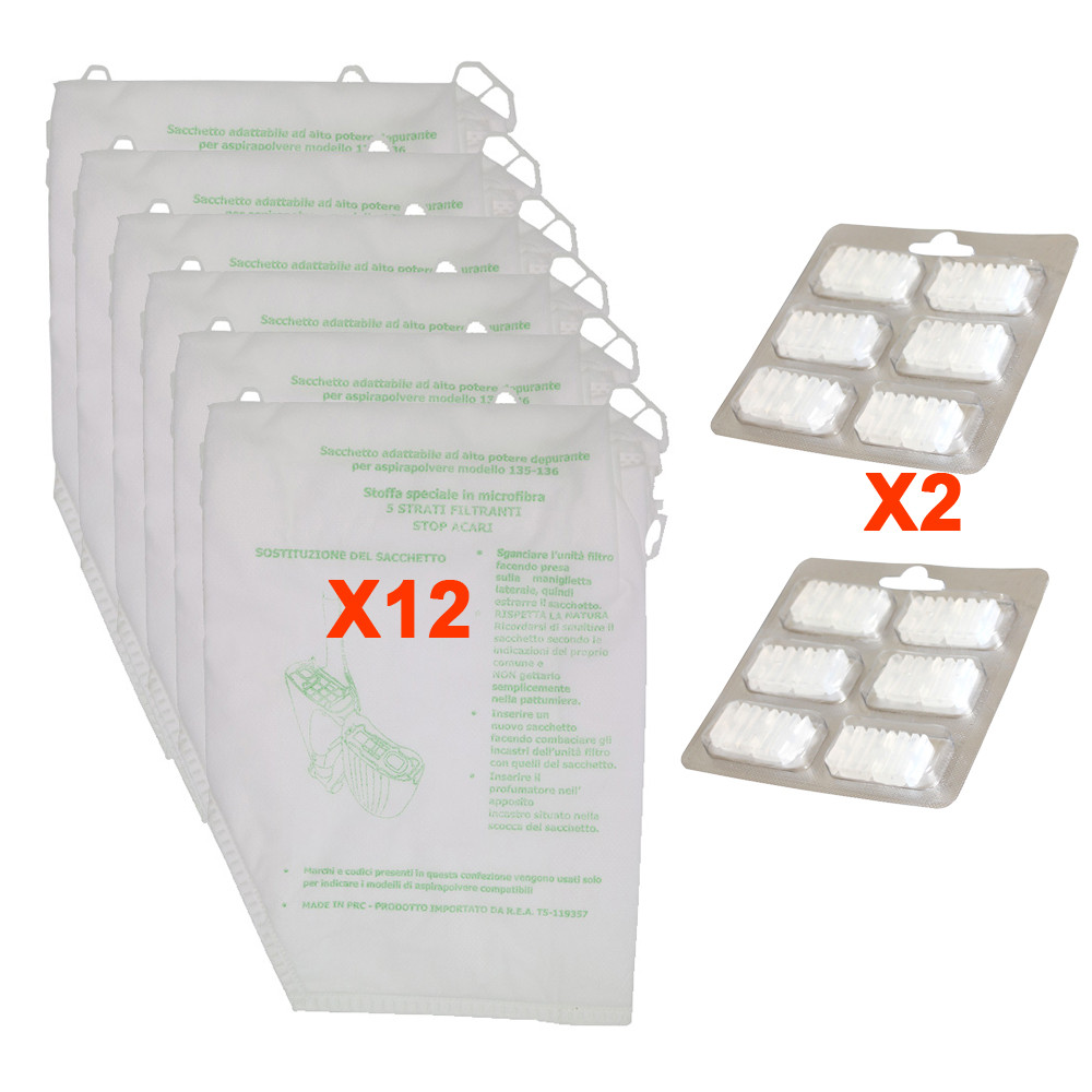 Freshener + Dust Bags for Vorwerk VK135 VK136 FP135 FP136 Kobold135 Kobold136 VK369 Vacuum Cleaner A