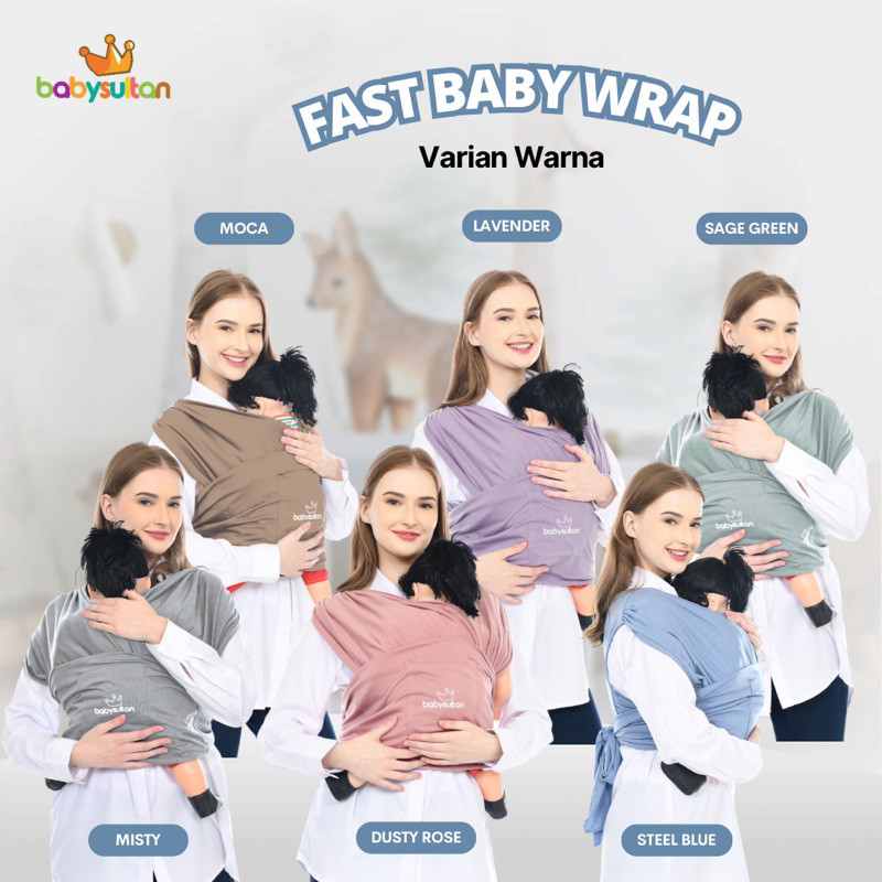 Baby Sultan - Gendongan Bayi Depan M Shape 3in1 Fast Baby Wrap Premium Dengan Sash Belt