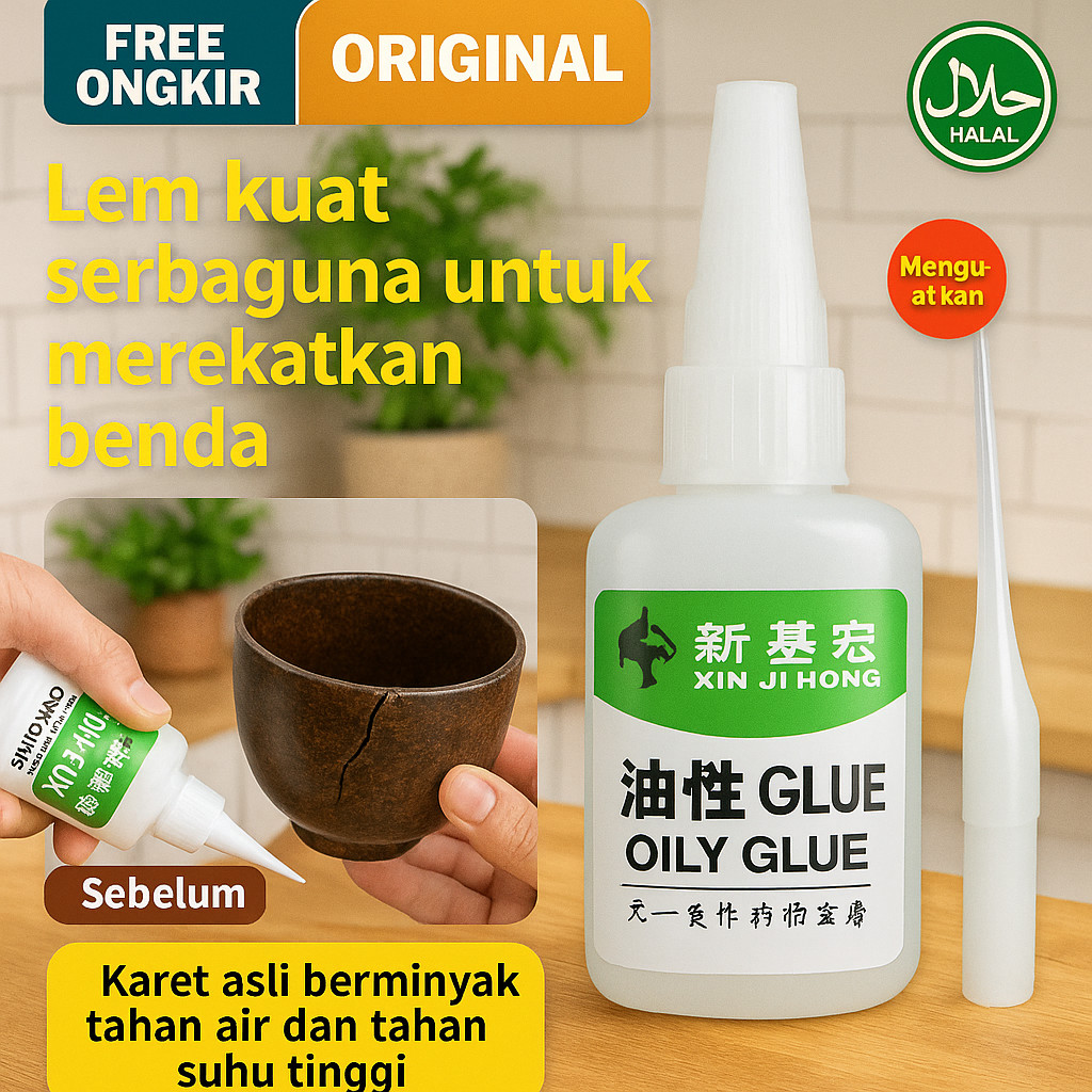 Kuat Cepat Kering/COD ​​ Lem Super Populer Lem Berbahan Dasar Minyak Perekat/ Universal Sepatu Perek
