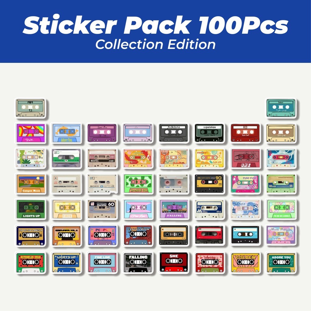 

Hot Stiker Cassette Tape (Kaset Audio) Lucu Anti Air Stikers Berperekat Waterproof Sticker Decal Buat Motor Helm Buku Journal Koper Casing HP Laptop Botol Minum