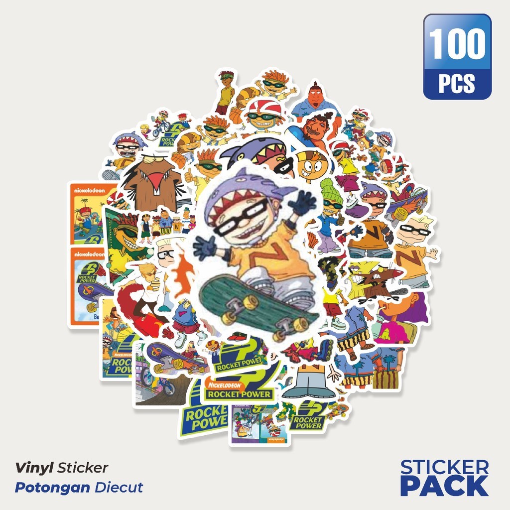 

Stiker Vinyl Sticker Kartun Rocket Power Sticker Waterproof Aesthetic- Untuk Laptop, Motor, dan Helm - Paper Stationery Pack