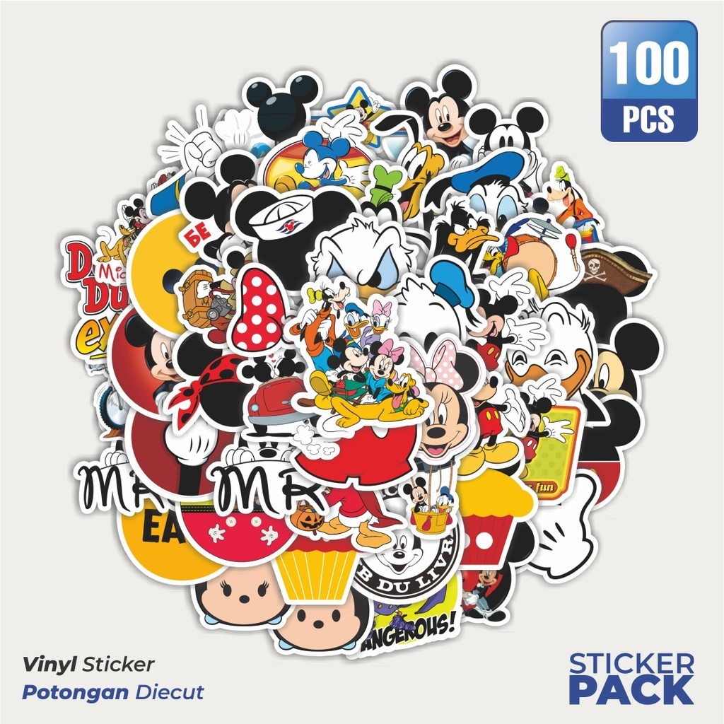 

MURAH 100 PCS Stiker Kartun Mickey Mouse [Miki Tikus] Waterproof Aesthetic- Untuk Laptop, Motor, dan Helm - Paper Stationery Pack