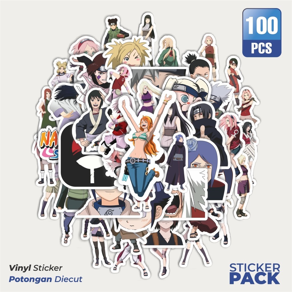 

MURAH 100 PCS Stiker Anime Naruto Waterproof Aesthetic- Untuk Laptop, Motor, dan Helm - Paper Stationery Pack