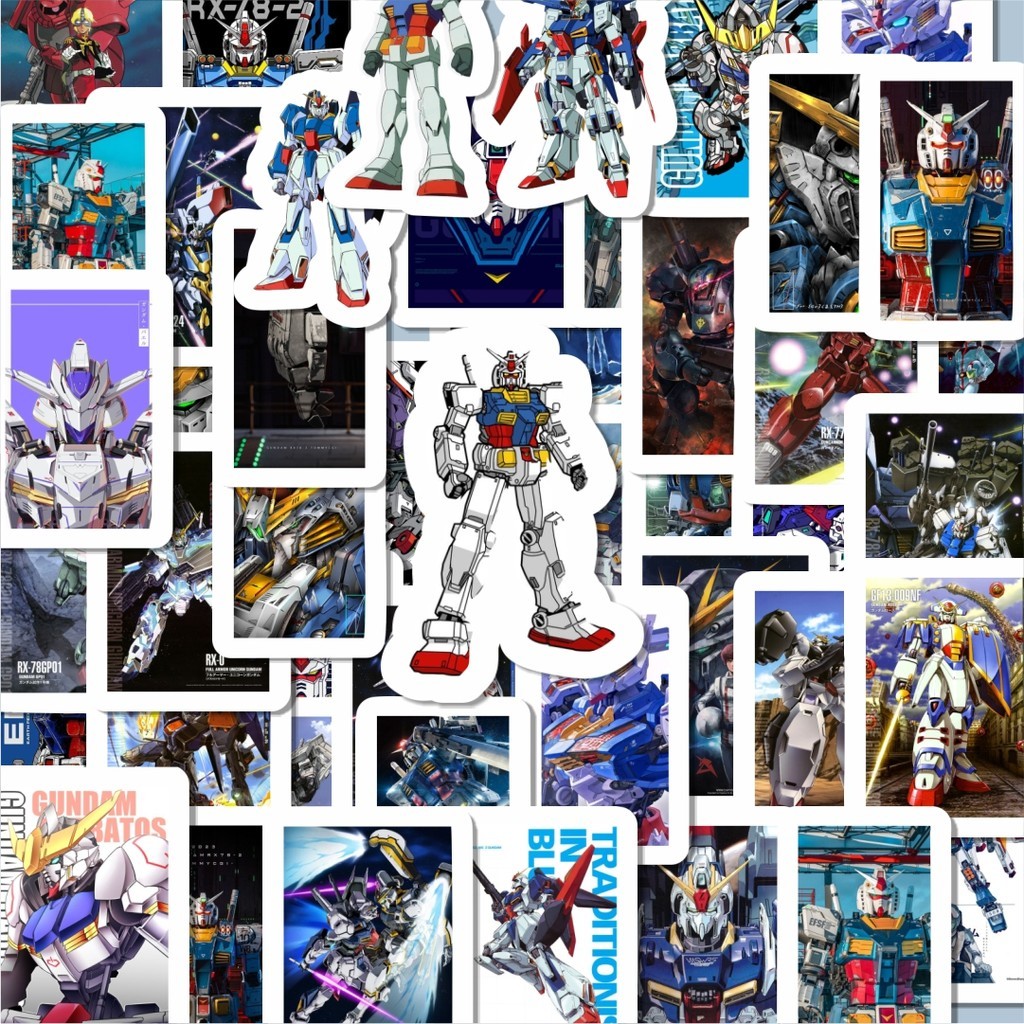 

100PCS Lucu Stiker Gundam Stiker Aesthetic Stiker Anti Air Stikers Berperekat Waterproof sticker decal buat Motor Helm Buku Journal Koper Casing HP Laptop Botol Minum Hadiah anak