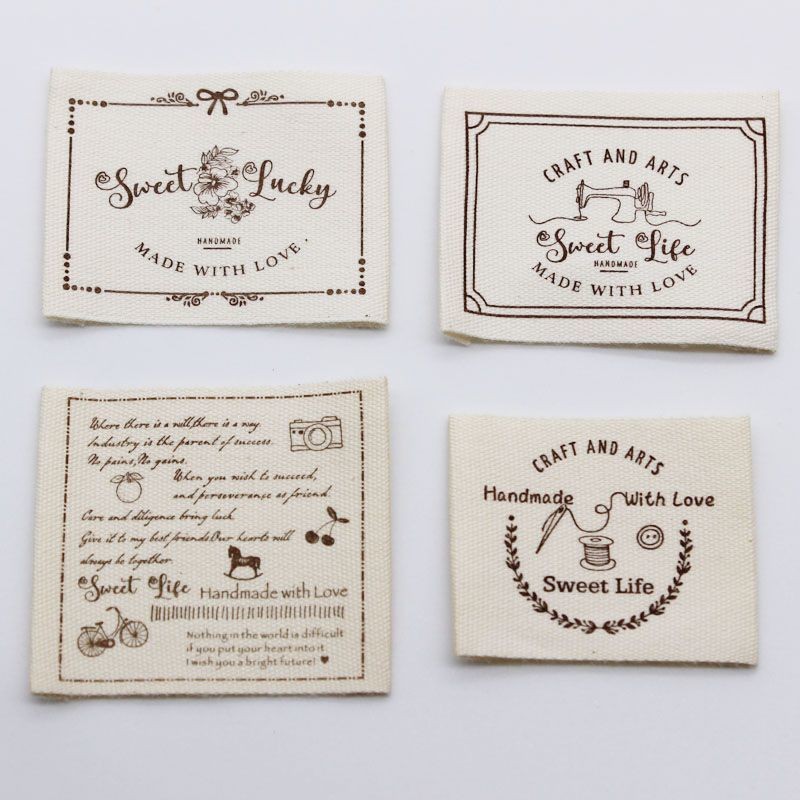 

Cotton Woven Labels for Bags & Accessories - DIY Fabric Patches, Handmade Sewing Tags, Clothing Labels (Ready to Ship)