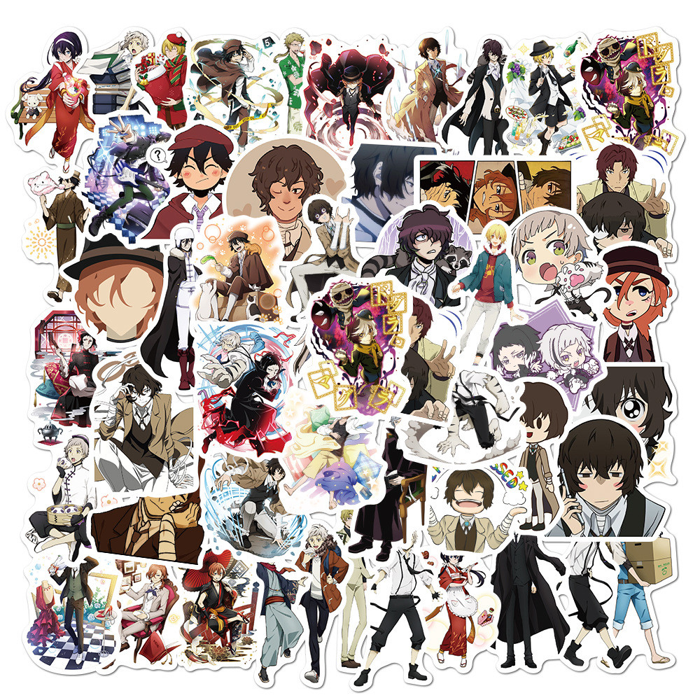 

100Pcs Classic Anime Bungo Stray Dogs Stickers for Kids Japanese Anime Decals Stickers Waterproof Vinyl Hydroflask Phone