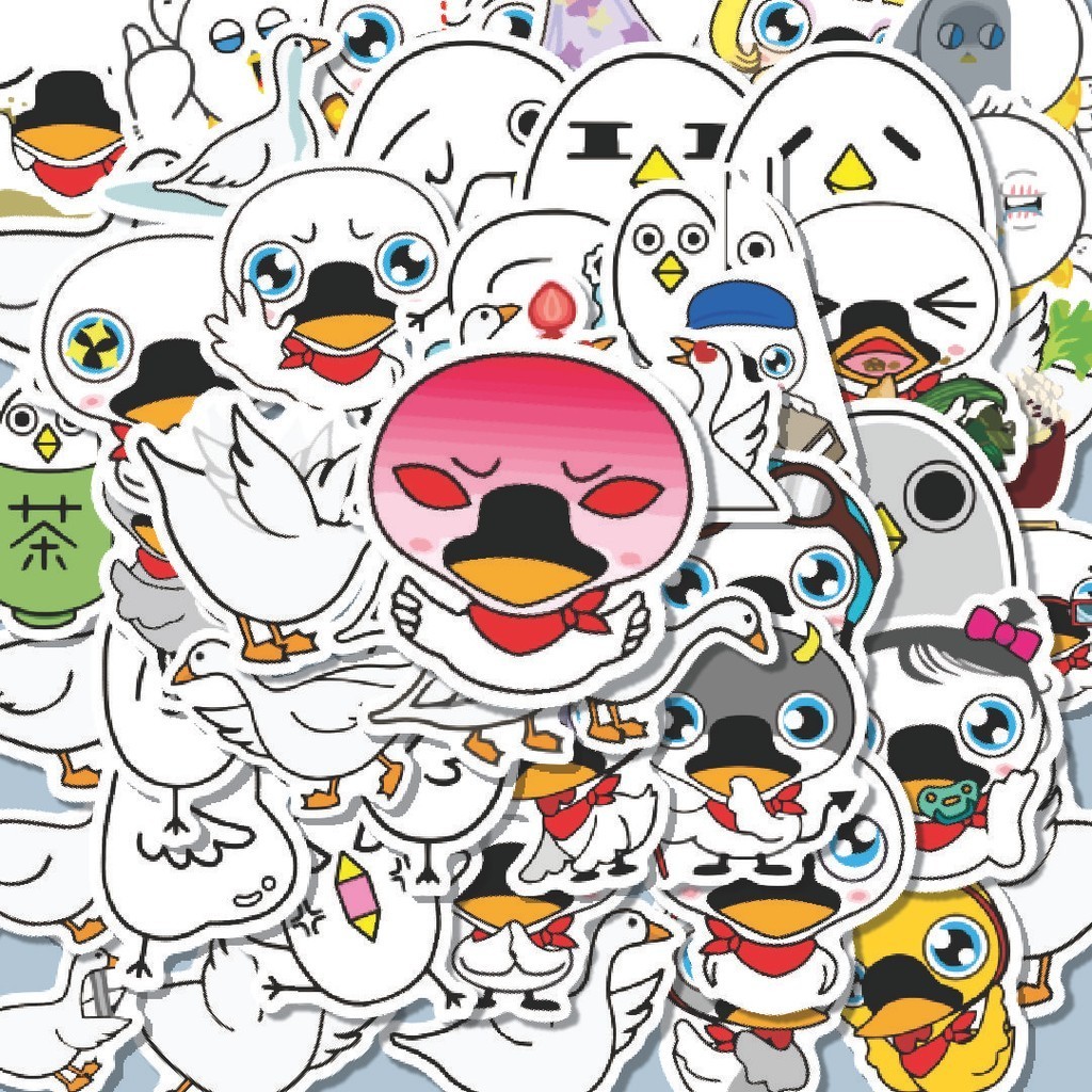 

100PCS Lucu Stiker Hewan Burung Angsa Stiker Aesthetic Stiker Anti Air Stikers Berperekat Waterproof sticker decal buat Motor Helm Buku Journal Koper Casing HP Laptop Botol Minum Hadiah anak