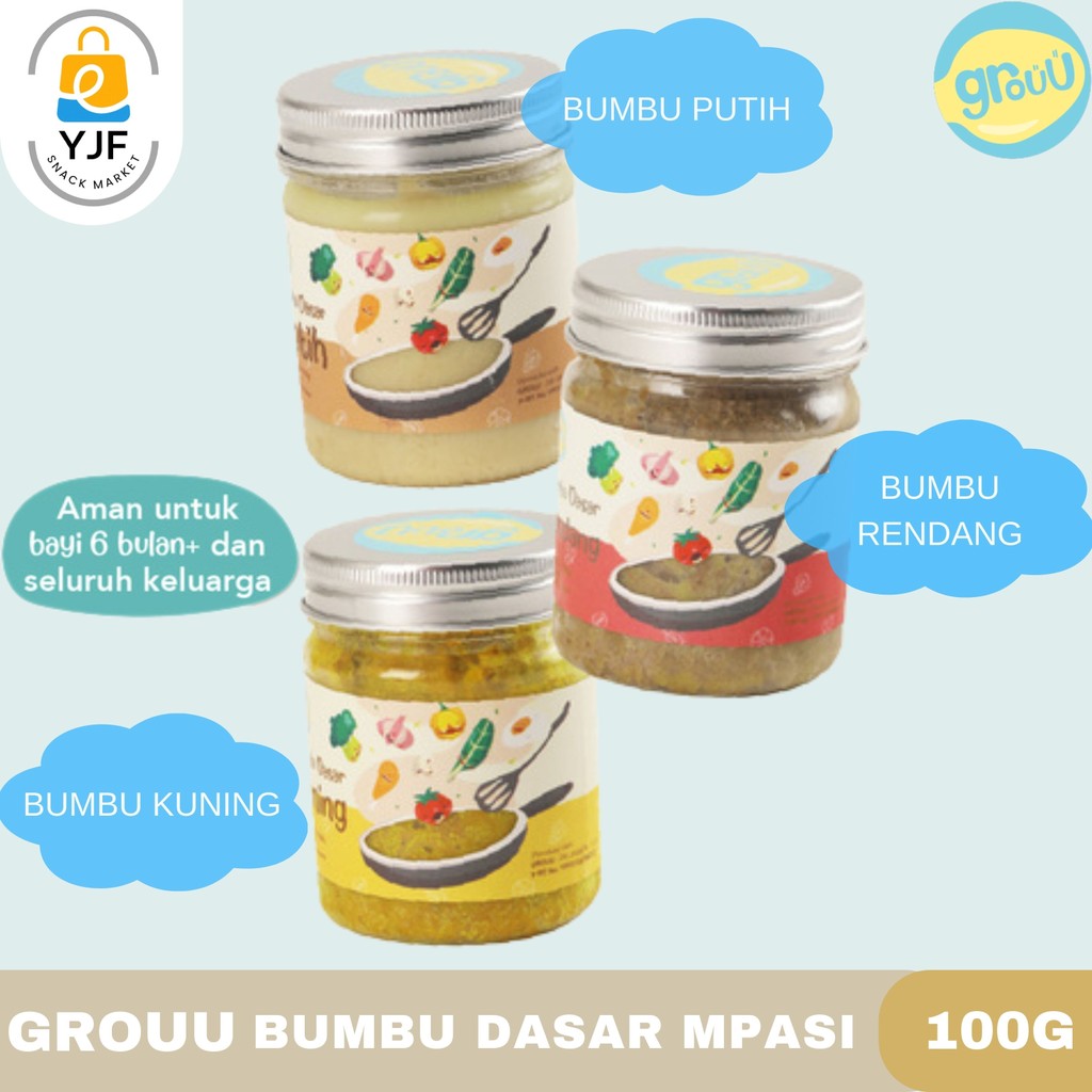 

Grouu Bumbu Dasar Masak MPASI 100g / Bumbu Kuning / Bumbu Putih / Bumbu Rendang / No MSG / Bumbu Asli / Untuk anak