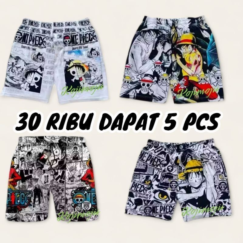 Celana Anak Laki Laki Pendek Karakter Anime / Celana Pria Wanita Cowok Cewek Premium Motif Kartun