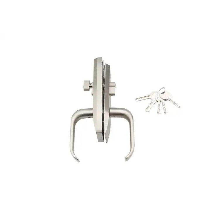 

Glass Door Lock - Cylinder Lock Glass Lever Handle Kunci Pintu Kaca - Satin Sale