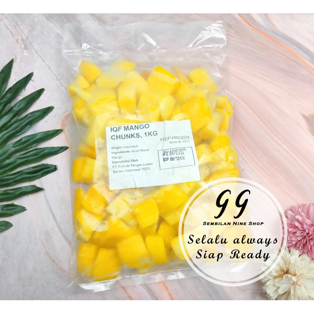 

MANGO CHUNKS IQF 1 KG Frozen Fruit Buah Beku POTONGAN MANGGA Manggo
