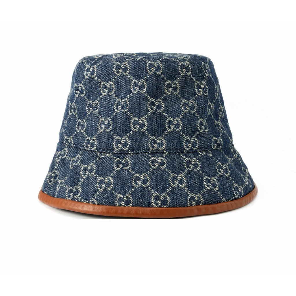 Gucci Classic GG Dicetak Canvas Fisherman Hat (Gucci Classic GG Canvas Fisherman Hat) 100% Otentik