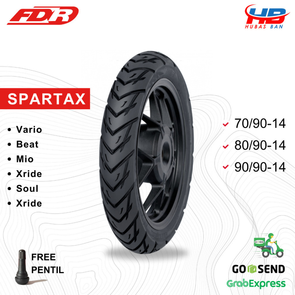 Ban Motor Matic Ring 14 FDR Spartax 70/90 80/90 90/90 ban Tubles Vario Beat Mio Soul Xride Mio Scoop