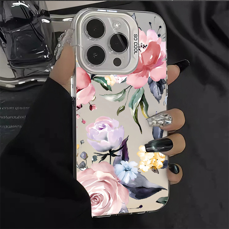 Casing Ponsel Bunga Cerah case iPhone 16 Pro Max untuk iPhone 15 15 Pro 15 Pro Max 15 Plus 11 11 Pro