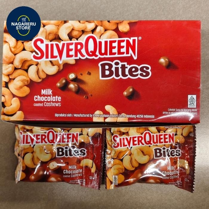 

Silver queen bites milk chocolate coated cashew 1 box 12 pcs x 30gr