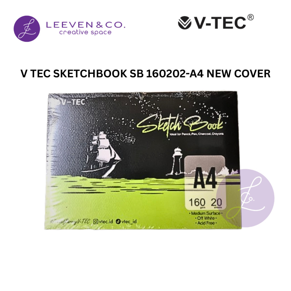 

V-TEC Sketch Book A4 160gsm – Buku Gambar Premium Medium Surface