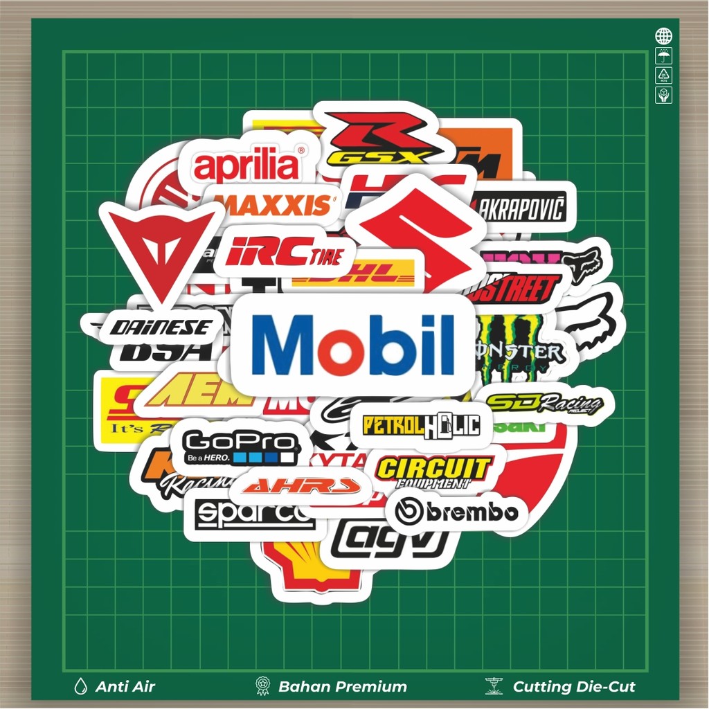 

HOT 50 PCS STIKER Stiker Logo - Logo Motor Stiker Fashion Cars Decal Dingin Kartu Album Custom Vinyl Anti Air- Sticker Aesthetic Buku Journal Koper Casing HP Tablet Laptop Helm Motor Botol Minum