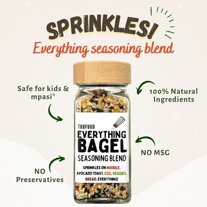 

TRUFUUD Bumbu Tabur Semua Rasa Wijen Umami Asin Gurih NO MSG Tanpa Pengawet Bumbu MPASI - Everything Bagel Seasoning Blend - SALT, JAR 65GR
