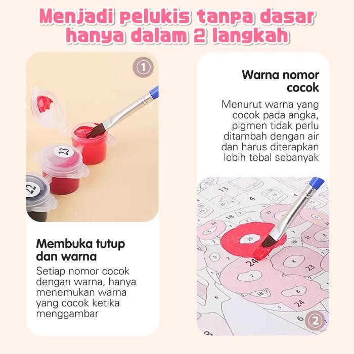 

BAMBINO Paint By Number Labubu 20X20CM Mainan Edukasi DIY Canvas Painting Set Lukisan anak -anak - V2 Khaki