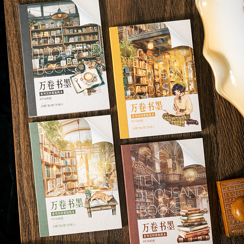 

Mr.Paper kawaii Dual-material sticker book of the Ten Thousand Scrolls Book& Ink Series scrapbooking sticker stationery supplies